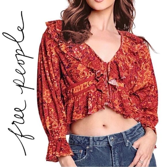 NWT Free People Rudi Ruffle Top - Picture 2 of 8